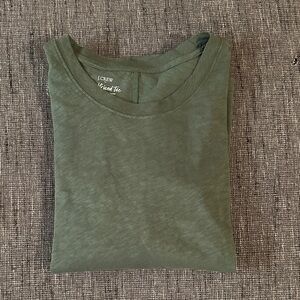 J. Crew Olive Crew Neck Girlfriend Tee NWOT